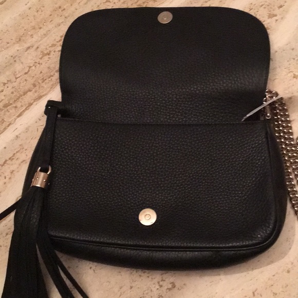 Gucci Bags Gucci Black With Gold Chain Shoulder Bag Poshmark